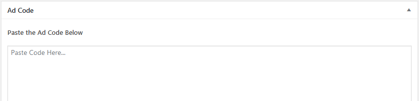 ad code field WPBanner
