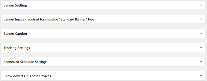 advert settings WPBanner