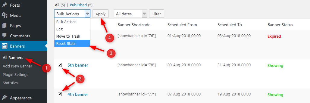 resetstats WPBanner Statistics